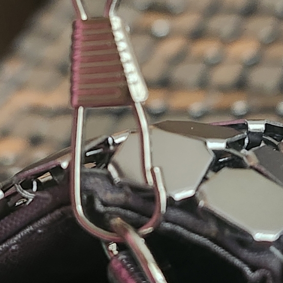 Silver‎ chain mail crossbody bag magnetic snap closure chain strap vintage - Picture 6 of 8